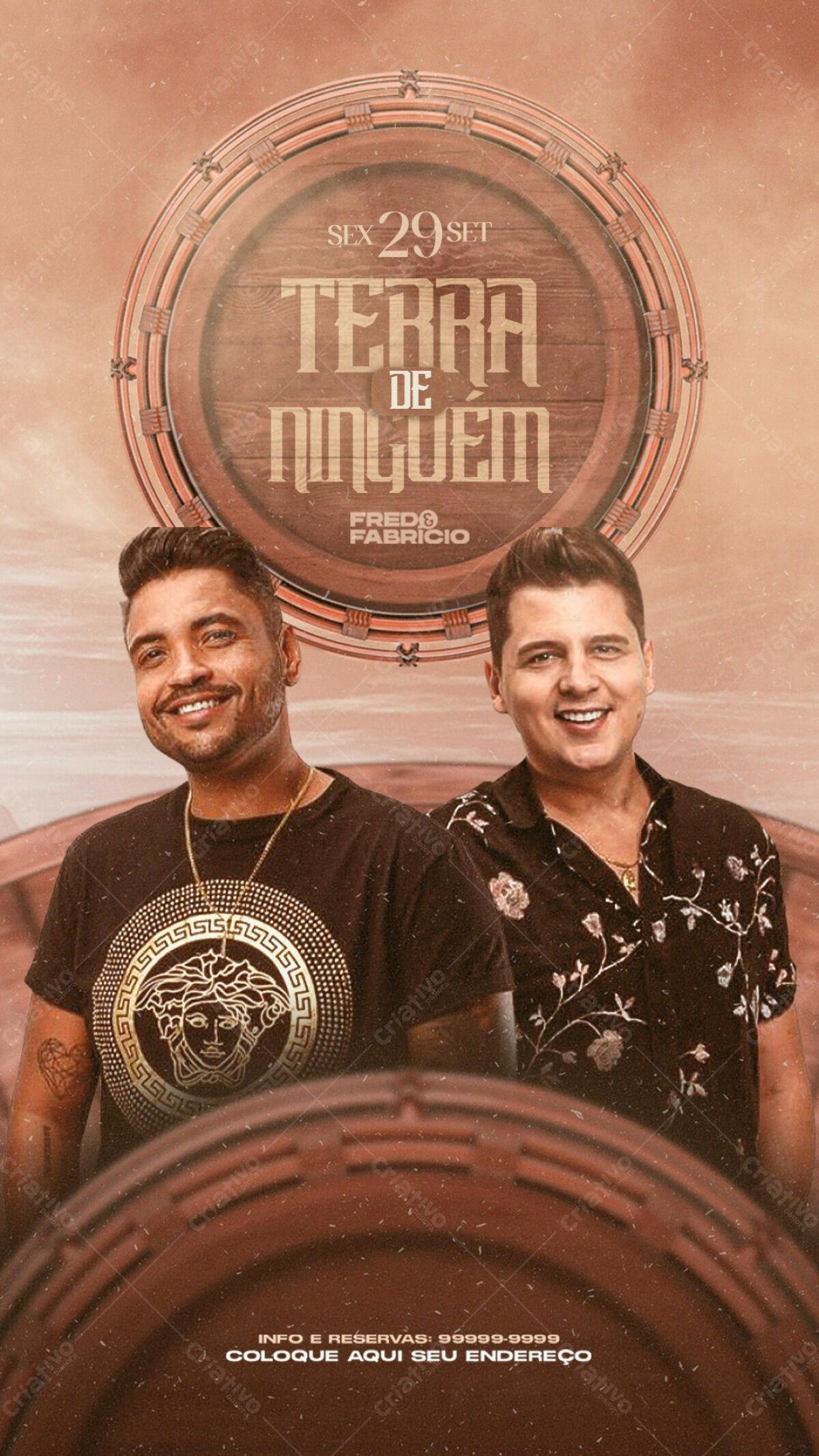 Flyer para Show Fred & Fabrício PSD Editável