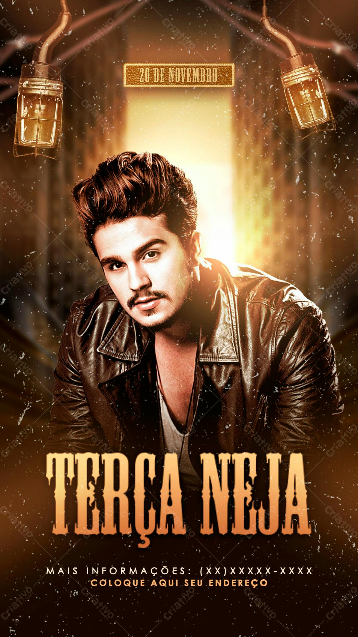 Flyer para Evento Musical Terça Neja PSD Editável