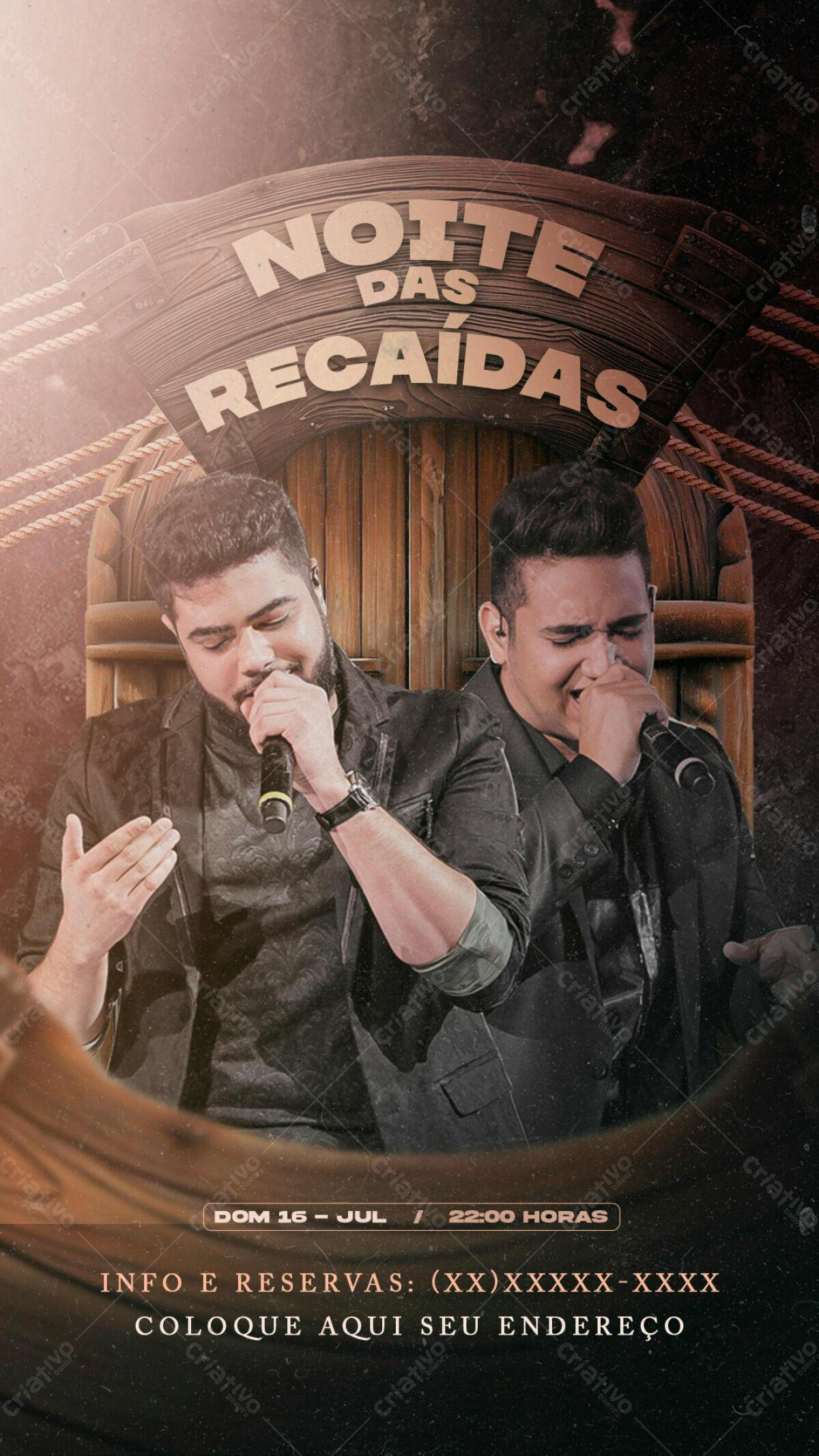 Flyer Noite das Recaídas PSD Editável