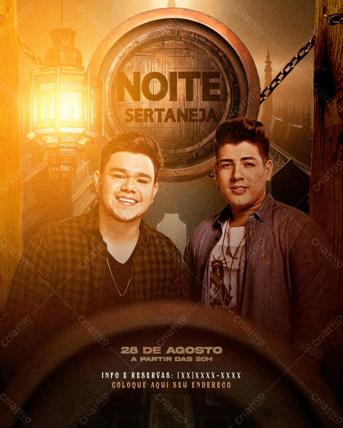 Flyer Noite Sertaneja PSD Editável