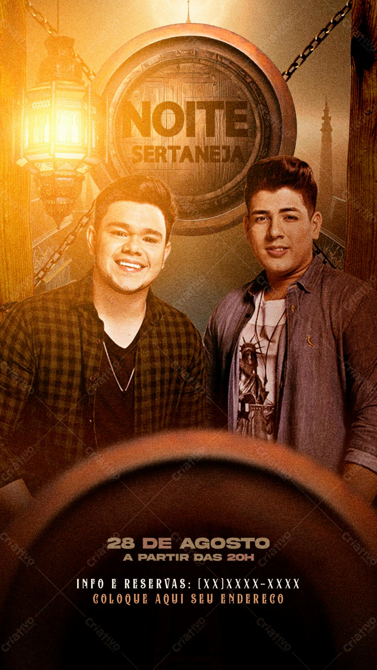 Flyer Noite Sertaneja PSD Editável