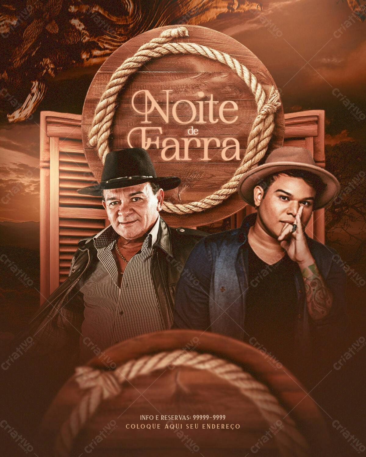 Flyer para Festa Sertaneja PSD Editável