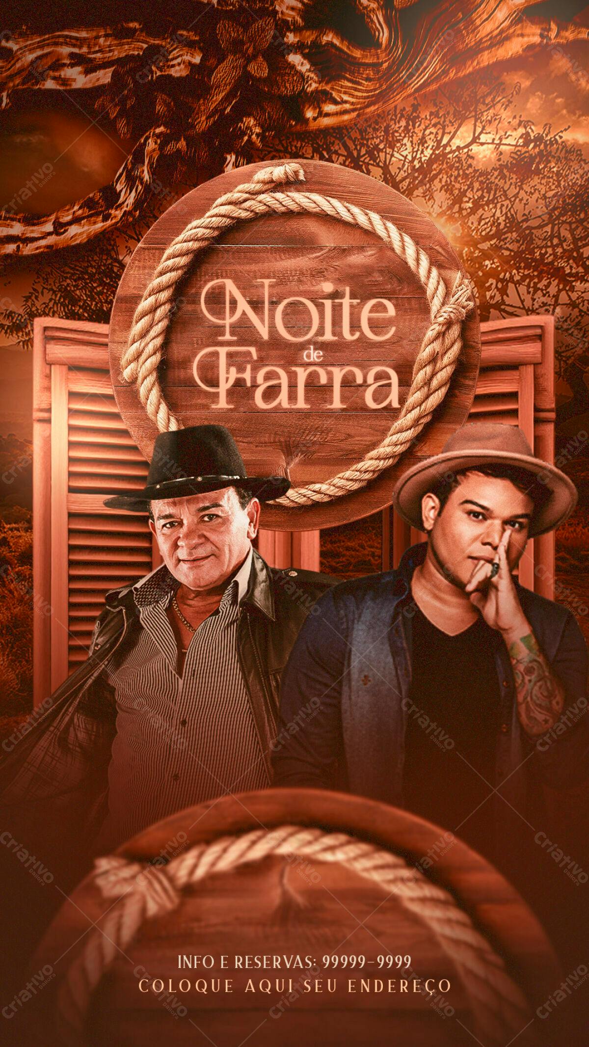 Flyer Noite de Farra PSD Editável