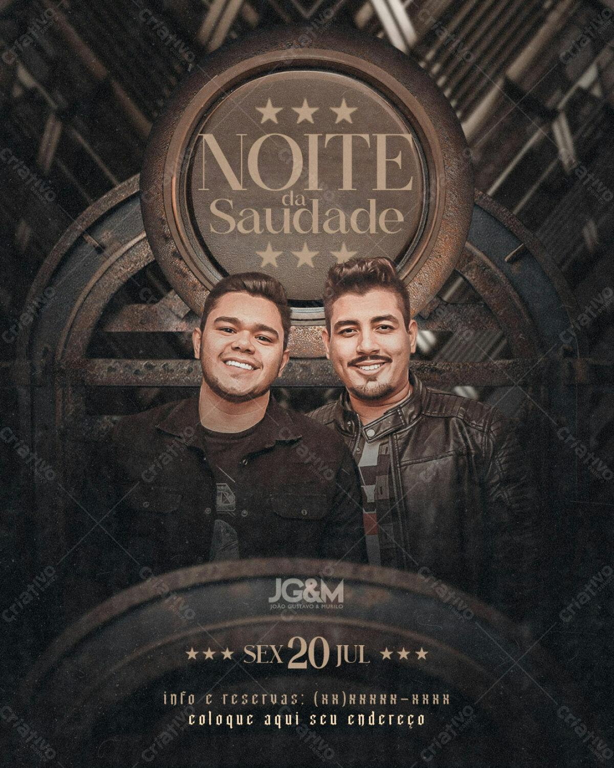 Flyer Noite da Saudade PSD Editável