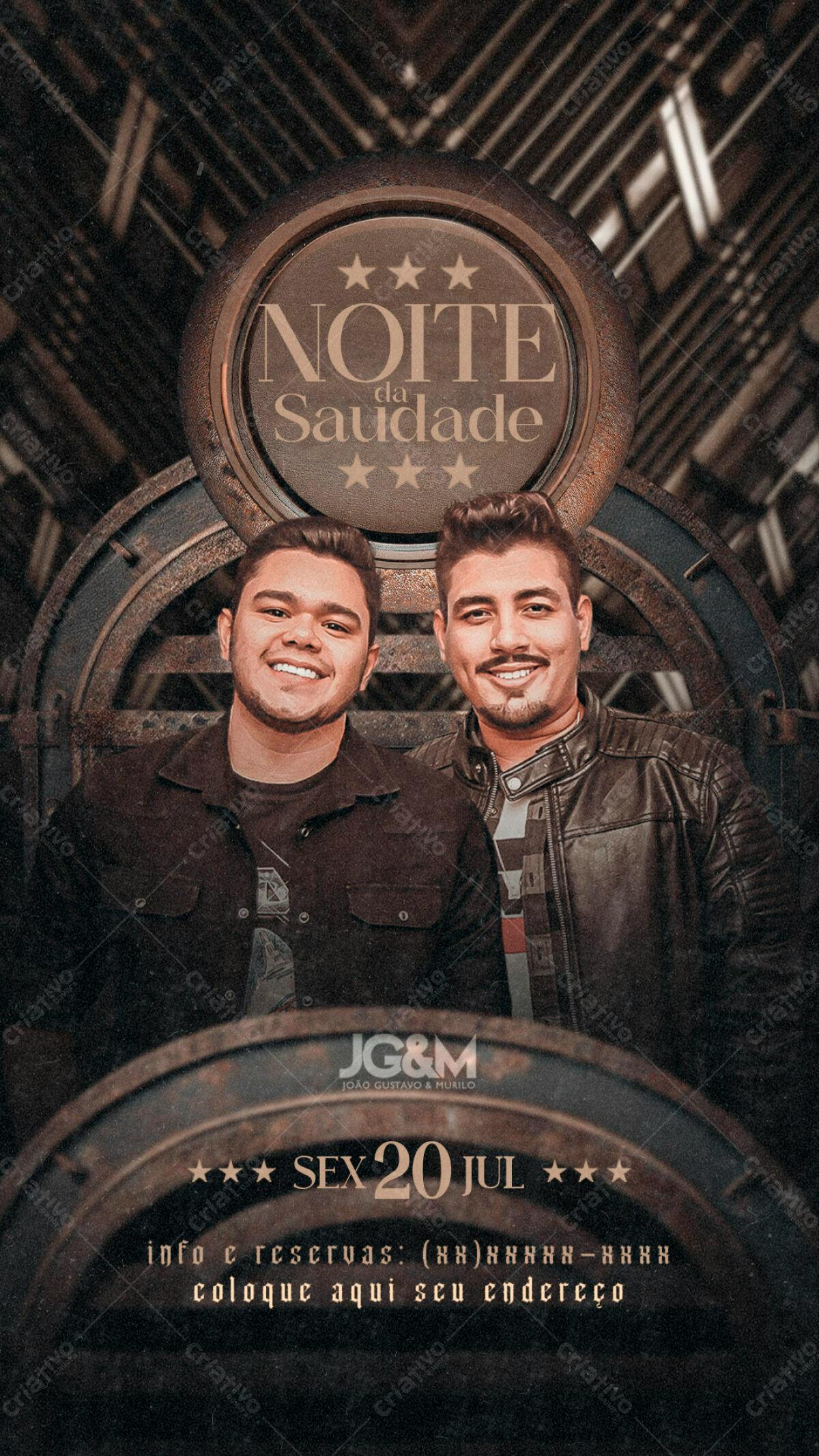 Flyer para Show Musical Noite da Saudade PSD Editável