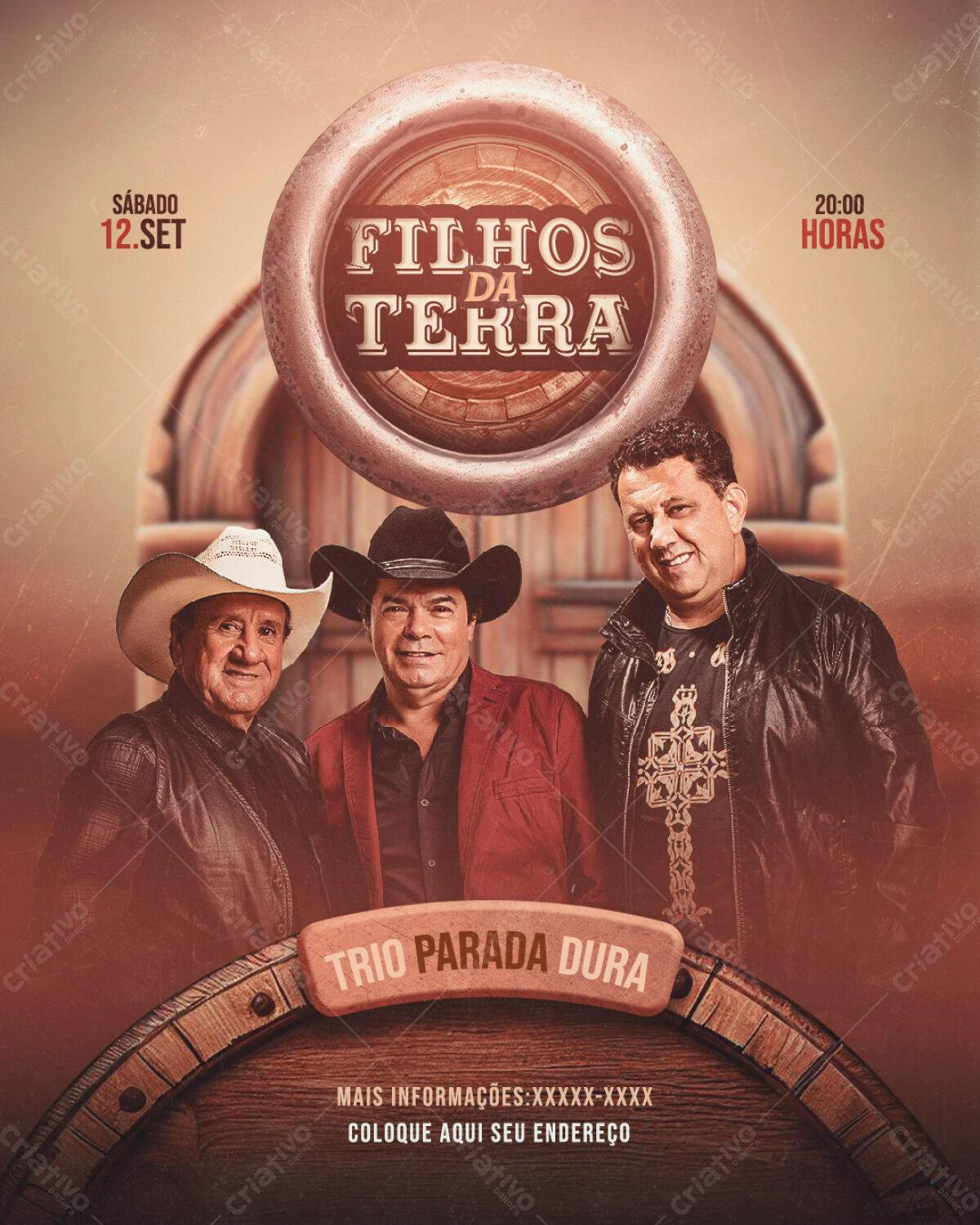 Flyer Trio Parada Dura PSD Editável