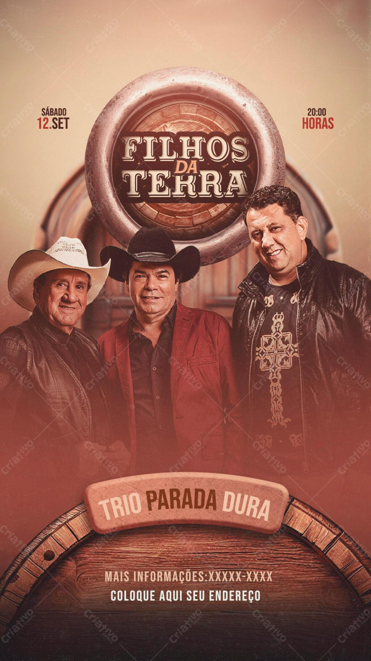 Flyer para Show Trio Parada Dura PSD Editável