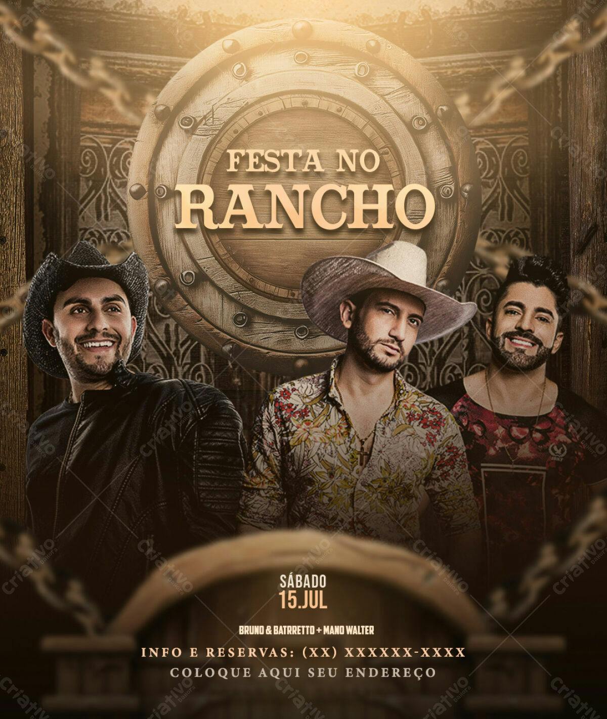 Flyer Festa no Rancho PSD Editável