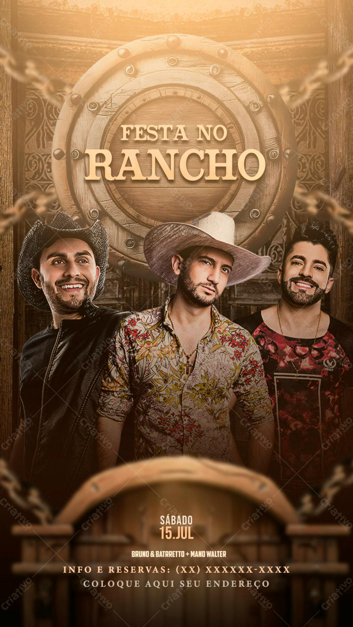 Flyer Festa no Rancho PSD Editável