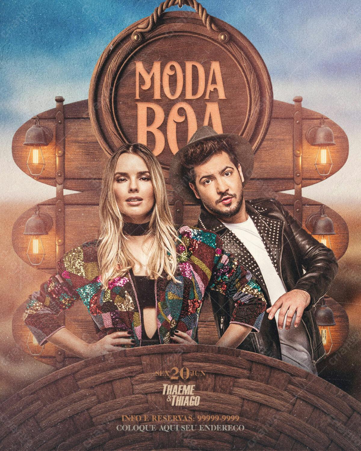 Flyer Show Thaeme & Thiago Moda Boa PSD Editável