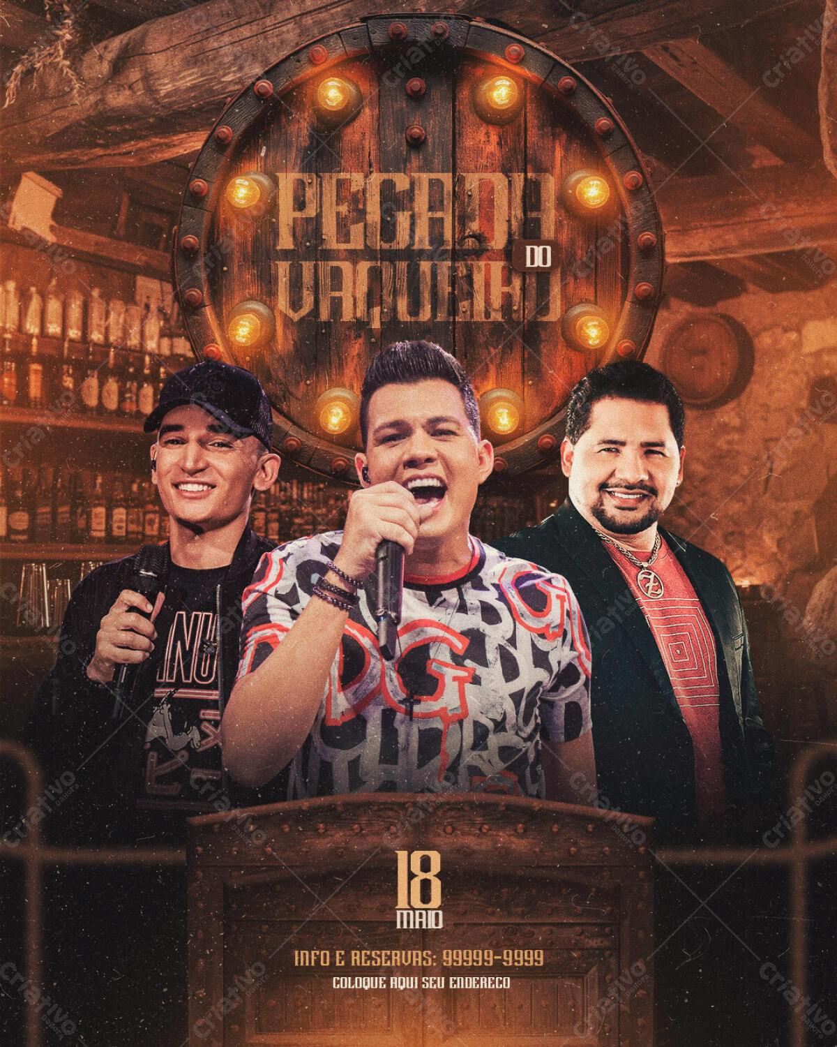 Flyer Pegada do Vaqueiro PSD Editável