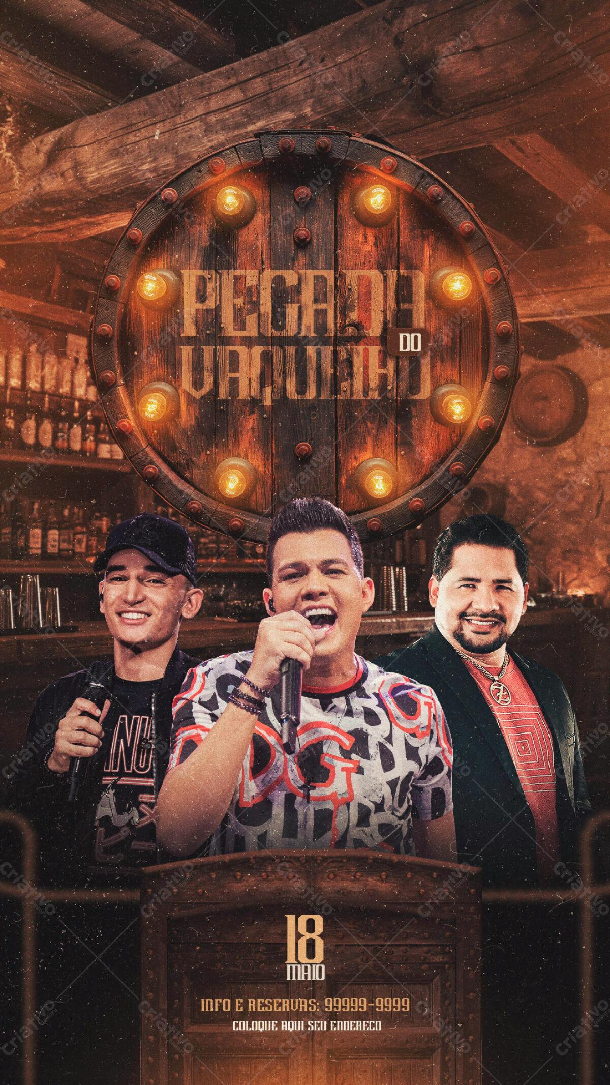 Flyer Pegada do Vaqueiro PSD Editável