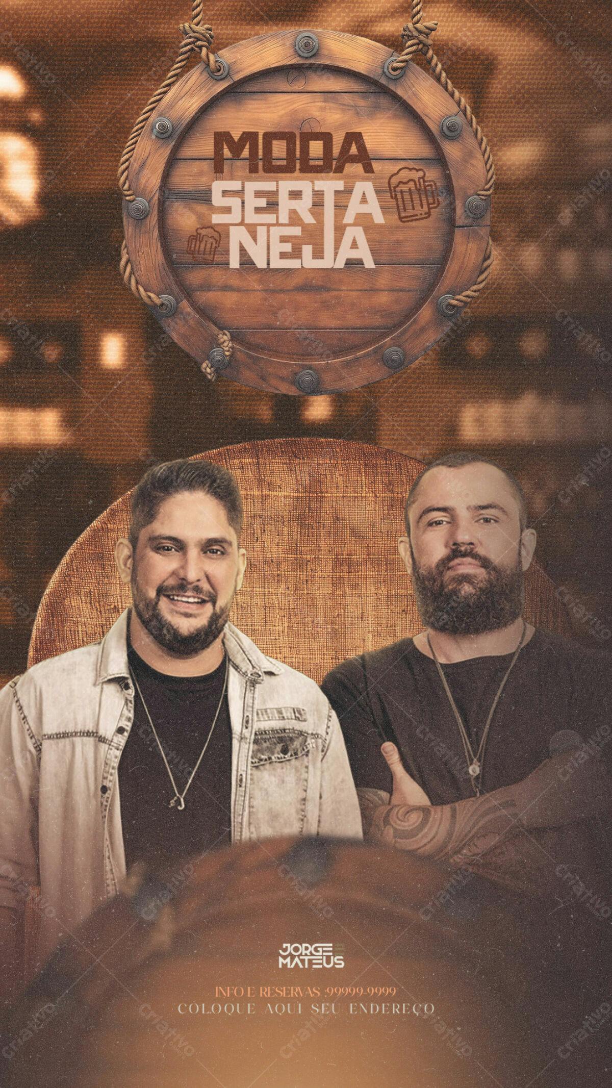 Flyer para Show de Moda Sertaneja PSD Editável