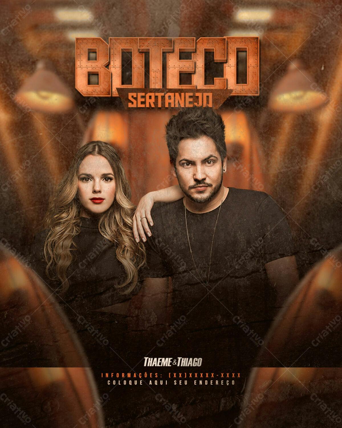 Flyer para Evento Sertanejo Boteco PSD Editável