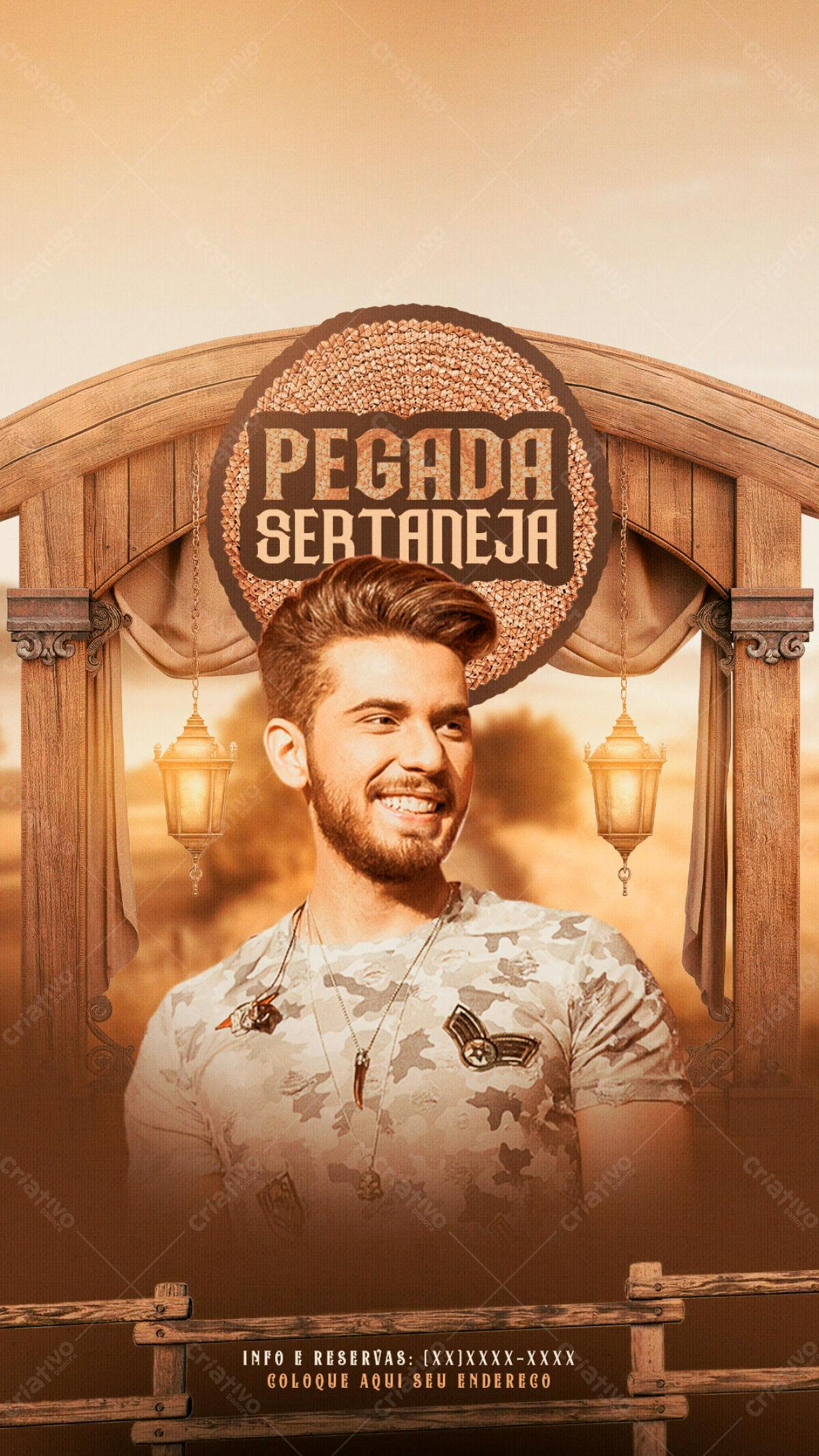 Flyer para Festa Sertaneja PSD Editável