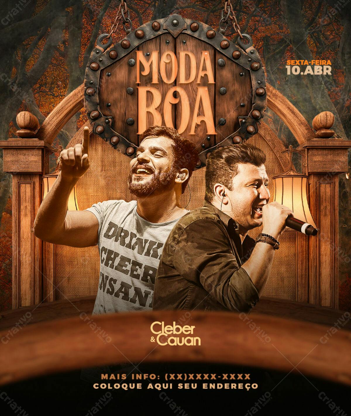 Flyer Show Cleber & Cauan PSD Editável