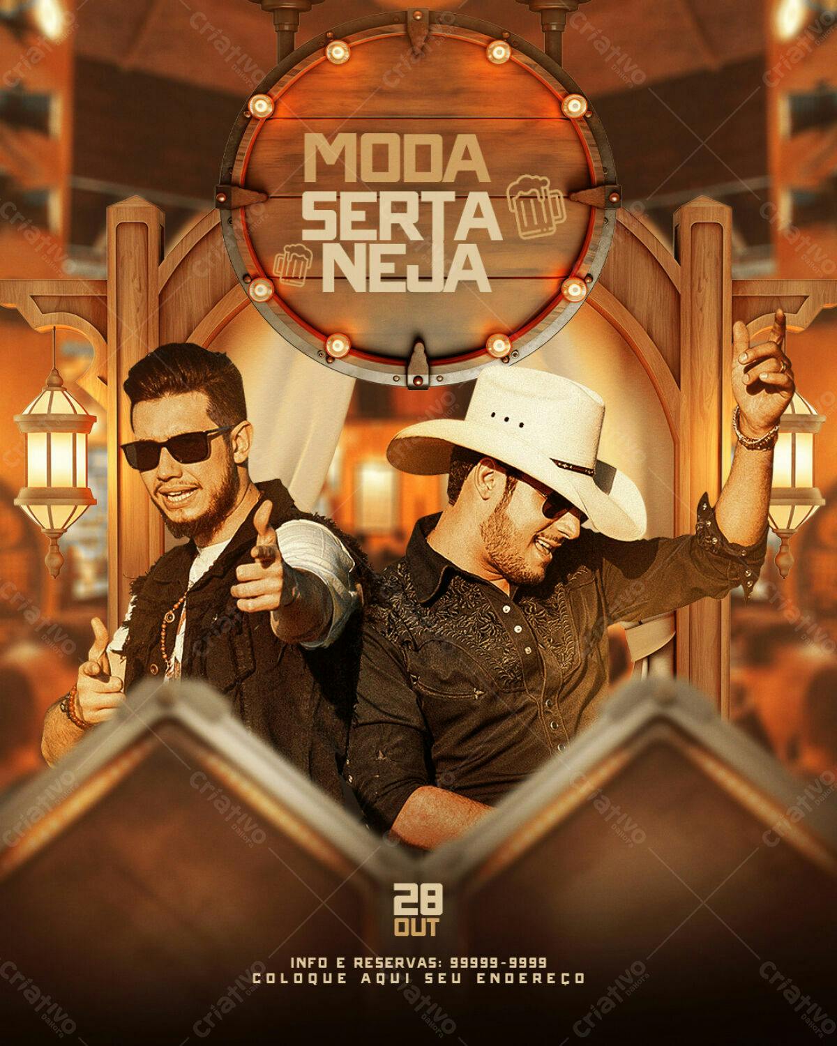 Flyer Moda Sertaneja PSD Editável