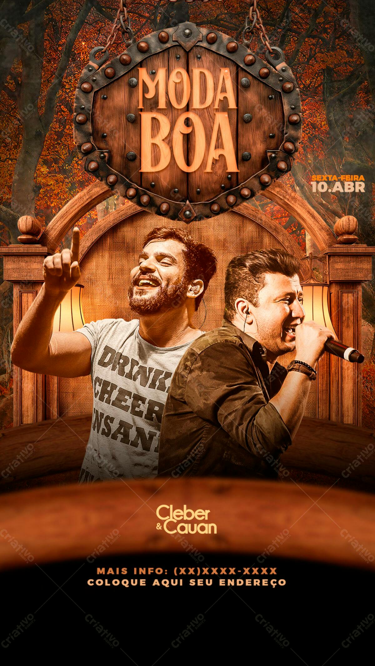 Flyer para Show Cleber & Cauan PSD Editável