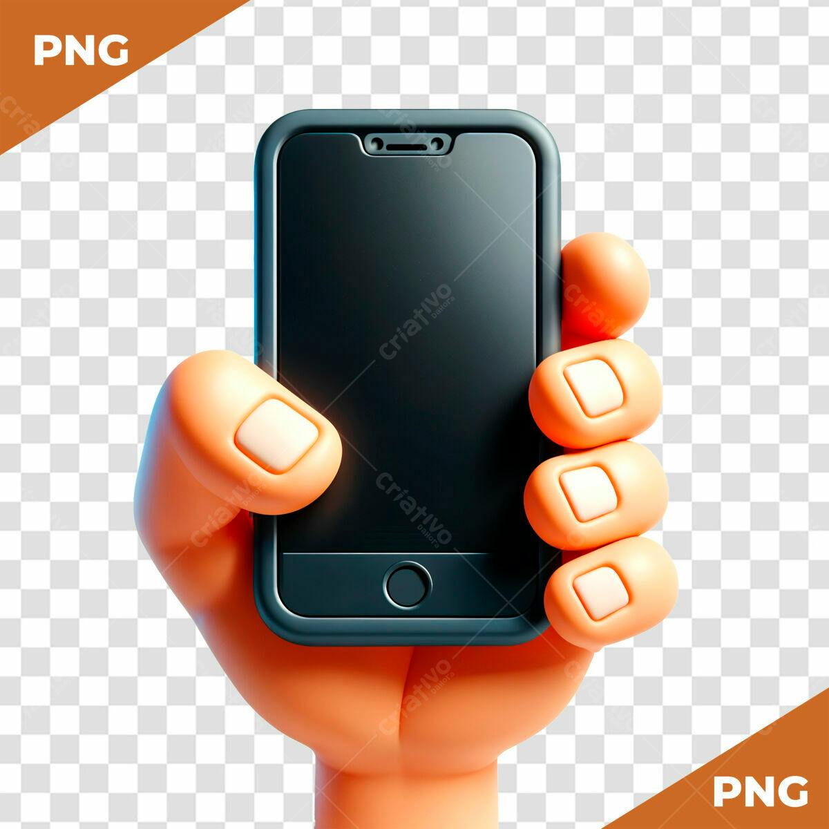 Mockup de Mão com Smartphone PSD Editável