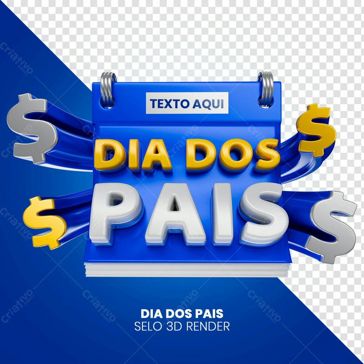 Selo Dia dos Pais PSD Editável