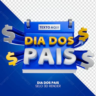 Selo 3d dia dos pais 7 render