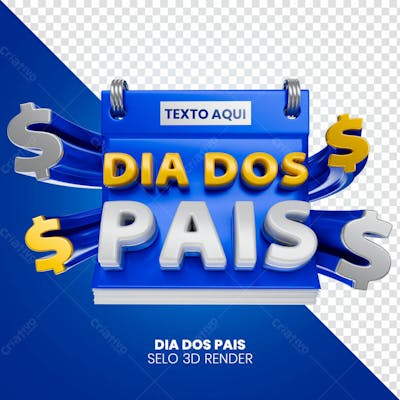 Selo 3D Dia Dos Pais 7 Render