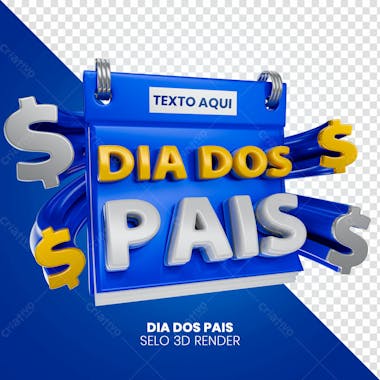 Selo 3d dia dos pais 6 render