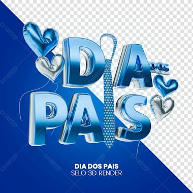 Selo 3d dia dos pais 5 render