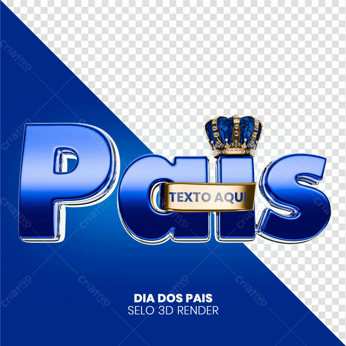 Selo 3D Dia dos Pais PSD Editável