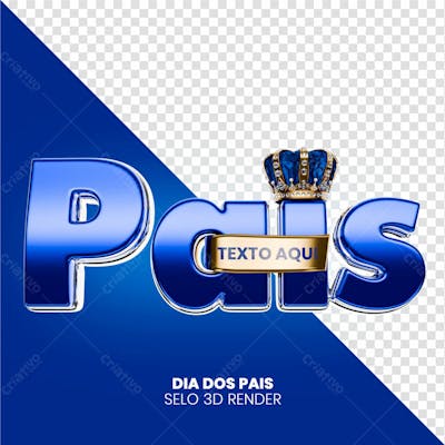 Selo 3D Dia Dos Pais 4 Render