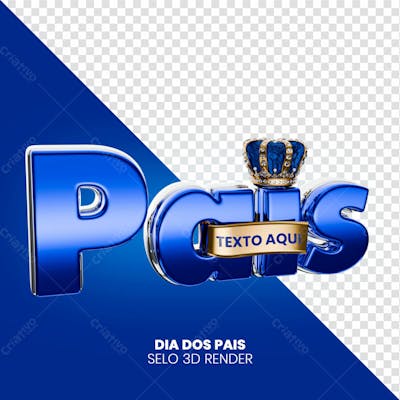 Selo 3D Dia Dos Pais 3 Render