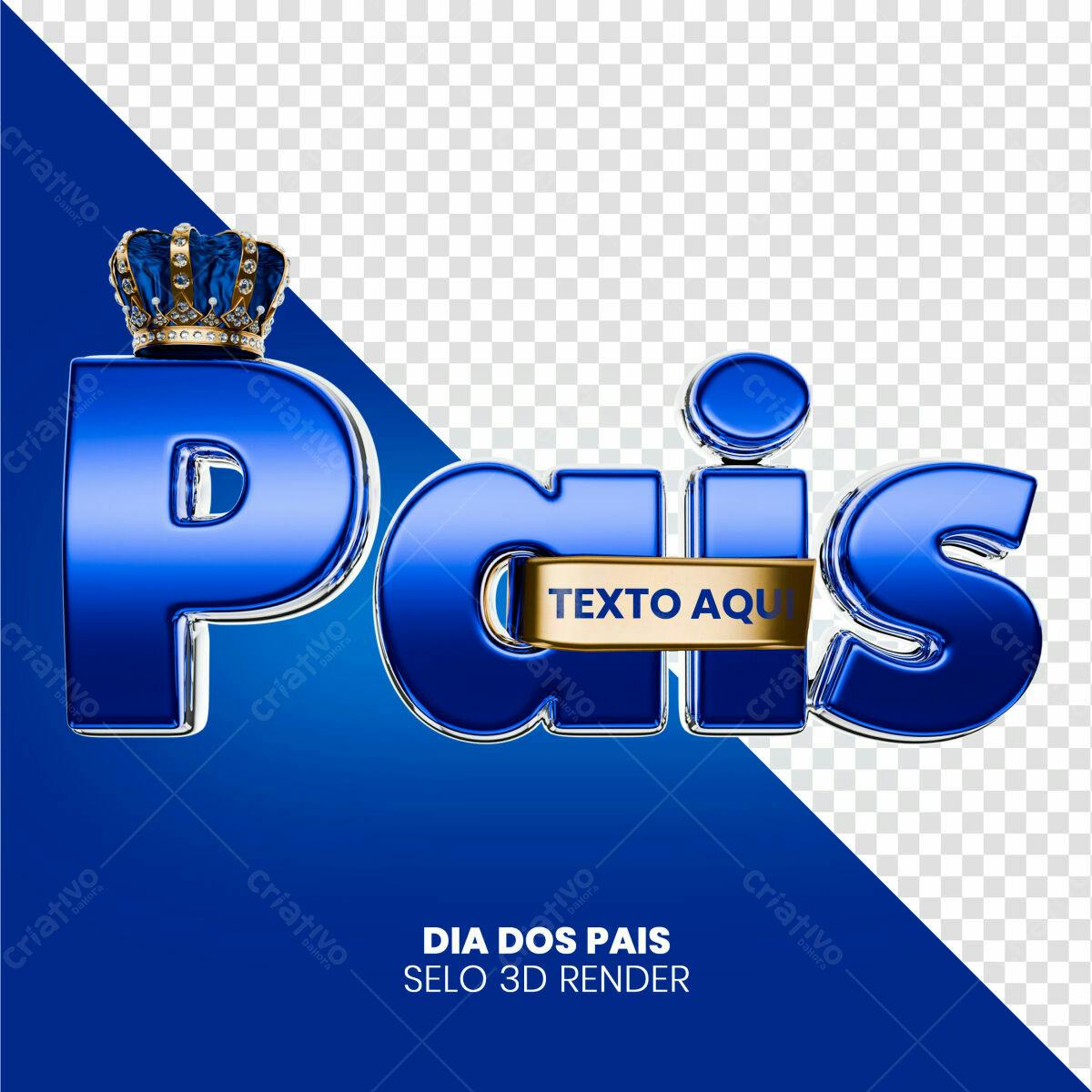 Selo Dia dos Pais em 3D PSD Editável