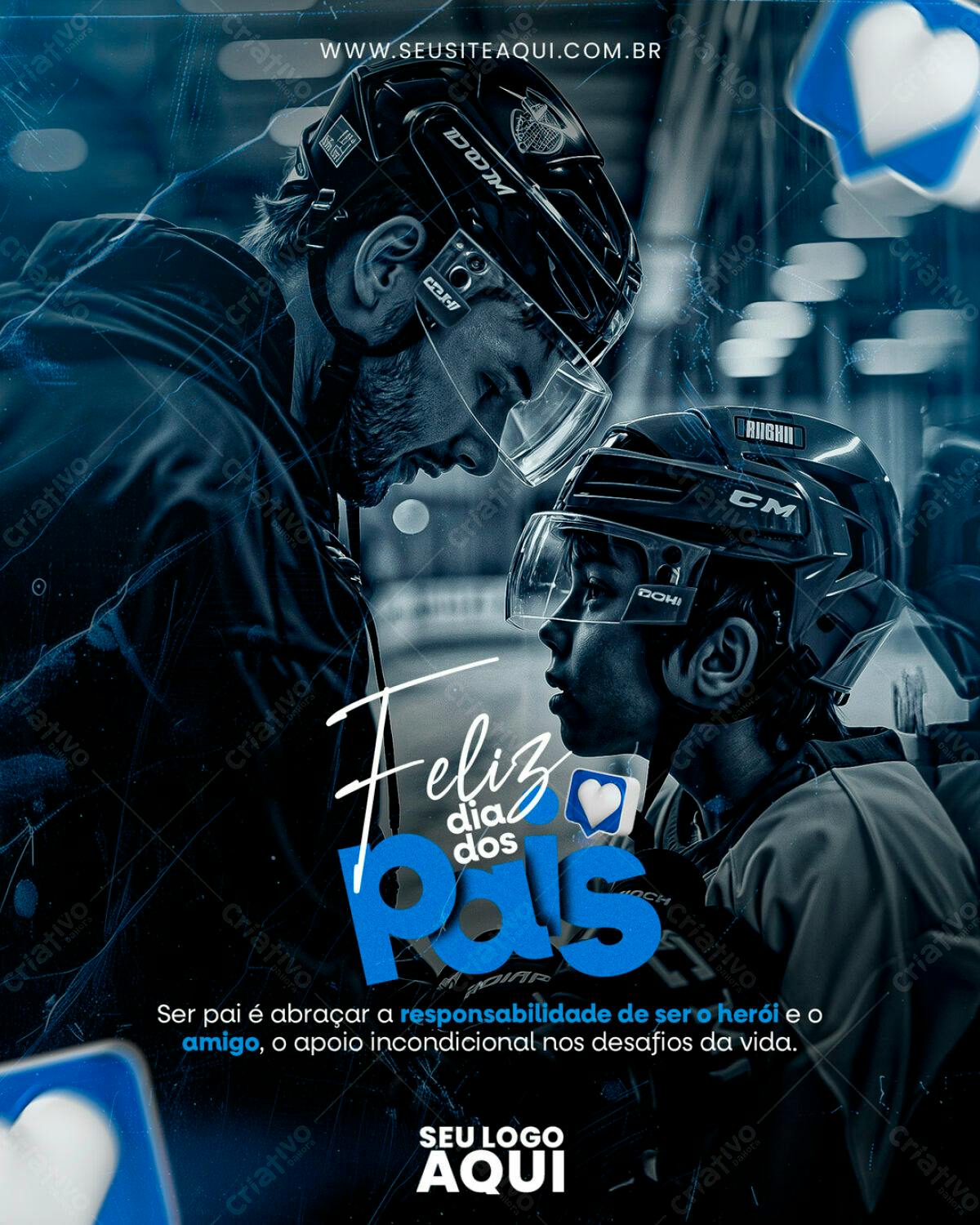 Flyer Dia dos Pais Hóquei no Gelo PSD Editável