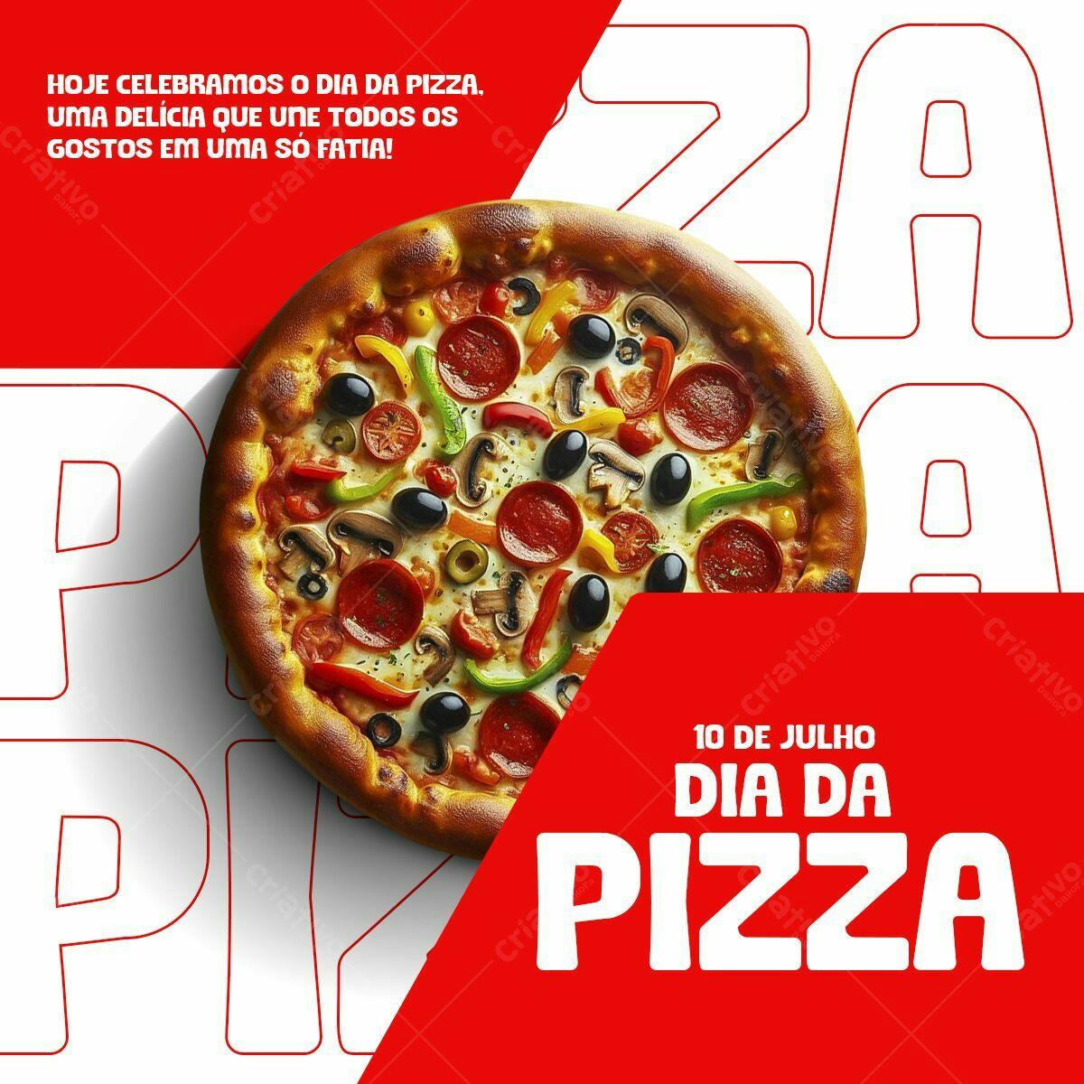 Flyer Dia da Pizza PSD Editável