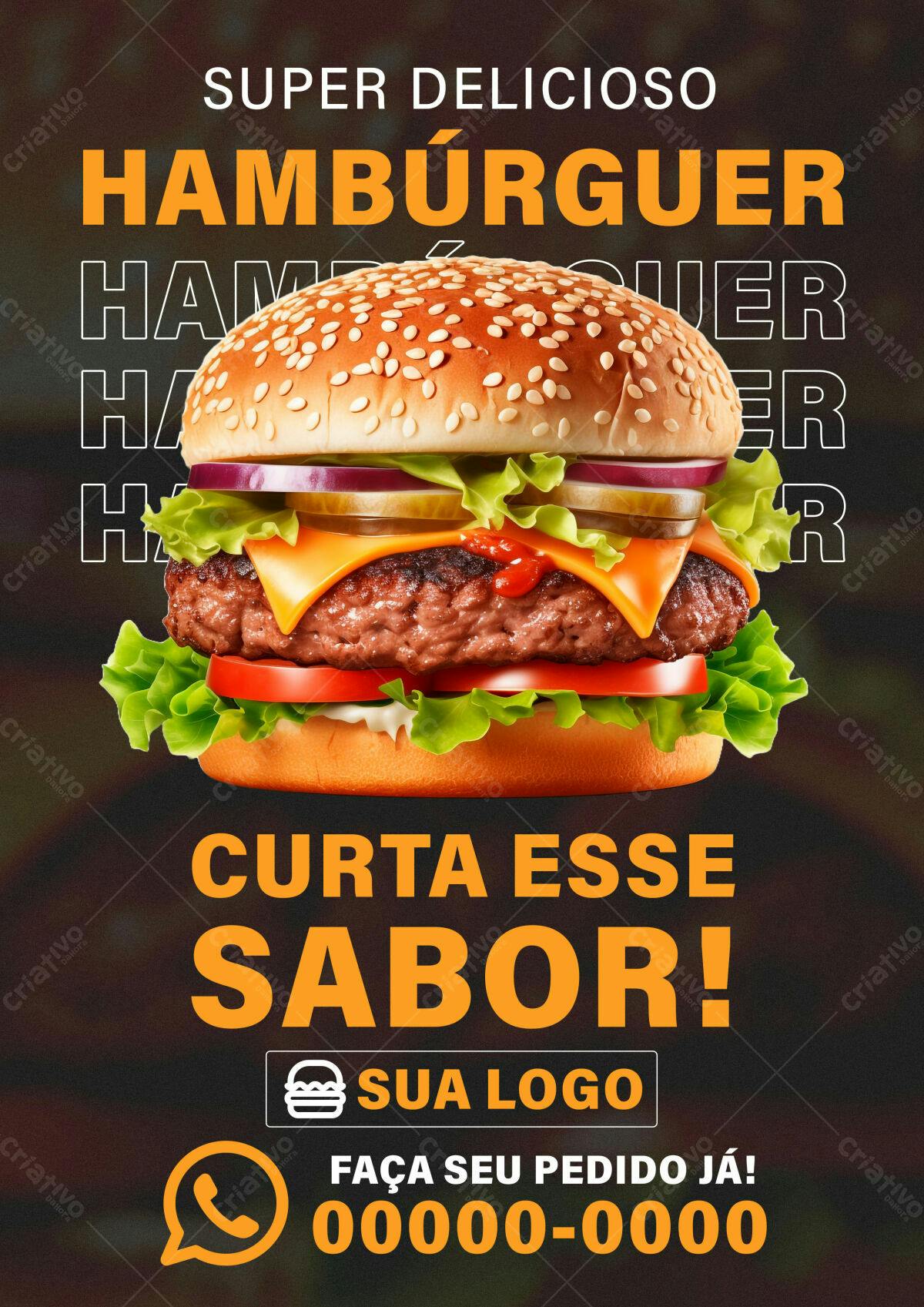 Flyer para Hamburgueria PSD Editável