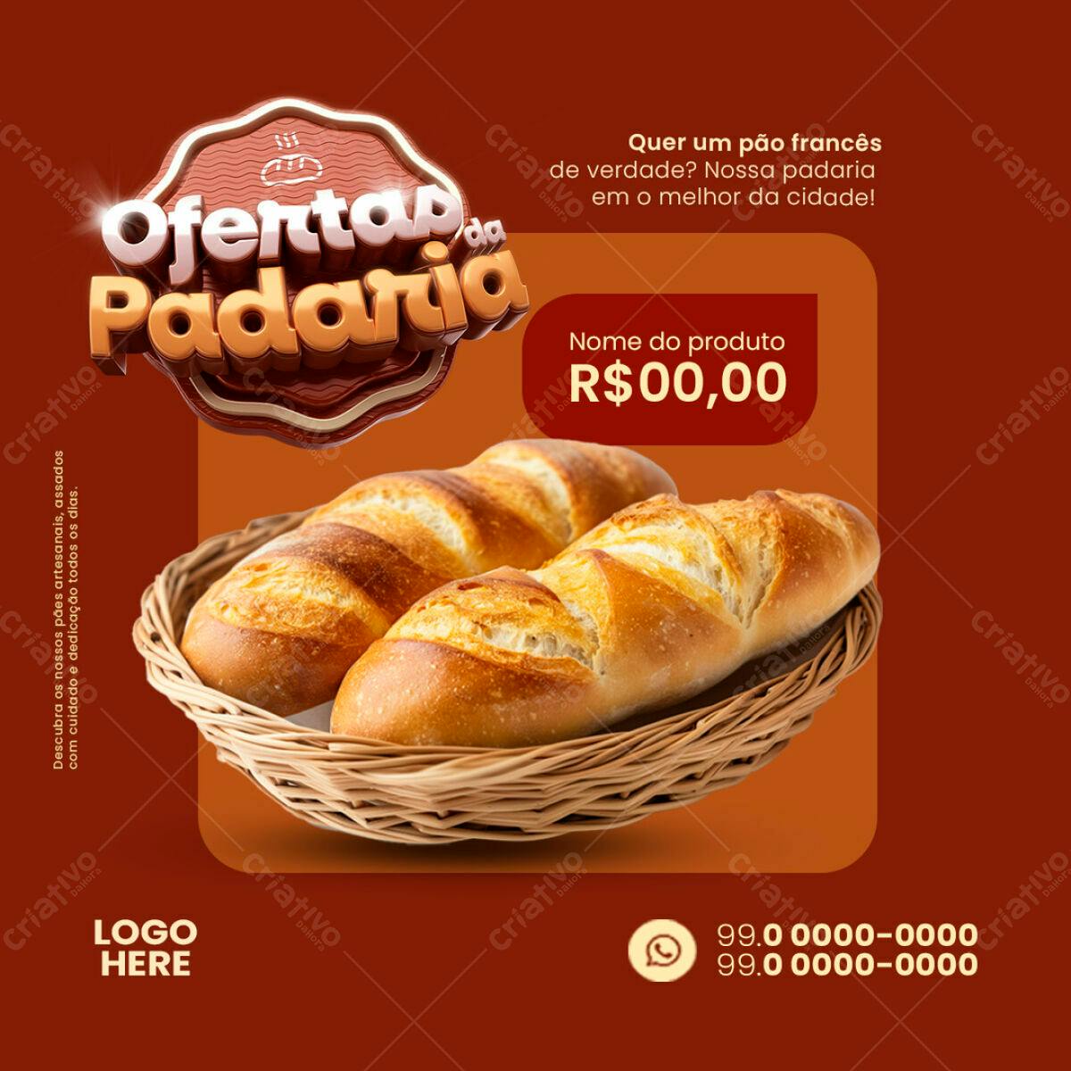 Flyer para Padaria PSD Editável