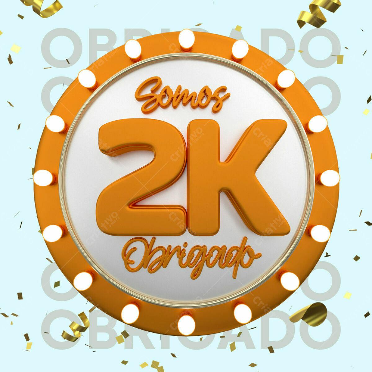 Postagem 2K Seguidores PSD Editável