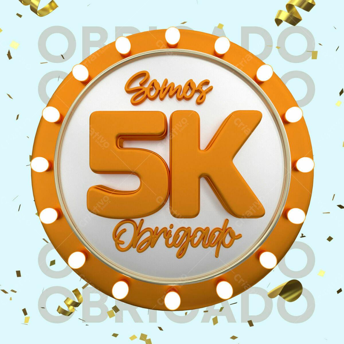 Arte 5k Seguidores PSD Editável