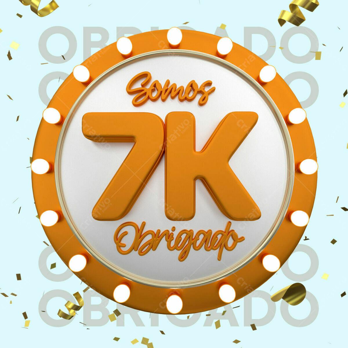 Imagem 7K Seguidores Agradecimento PSD Editável