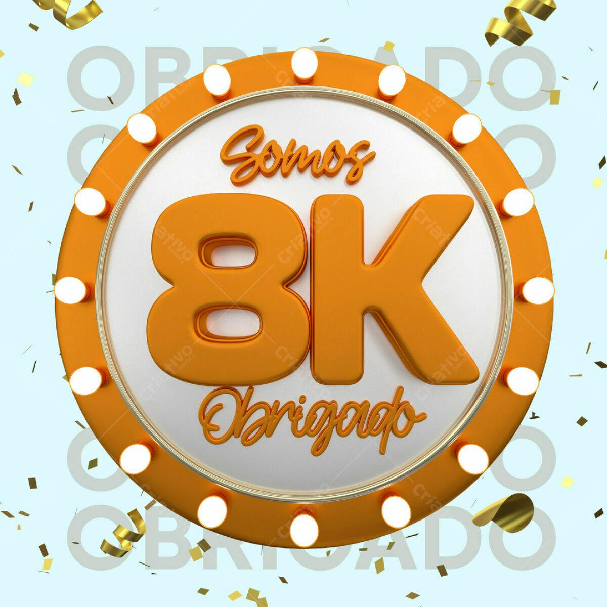 Imagem de Agradecimento 8k Seguidores PSD Editável
