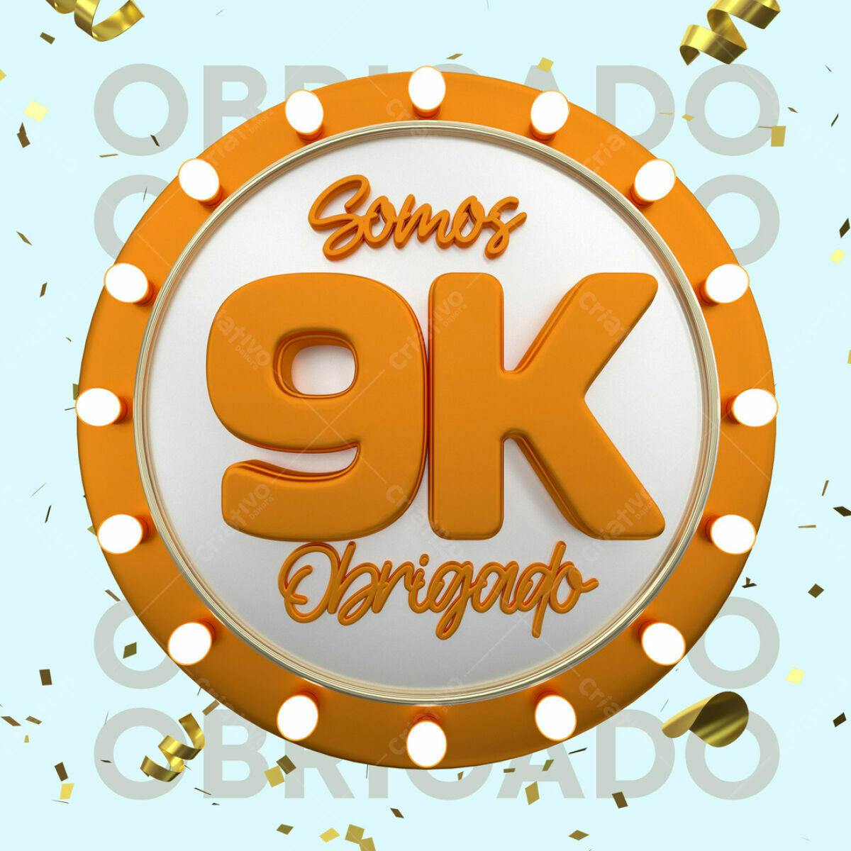 Arte para Agradecimento 9K Seguidores PSD Editável