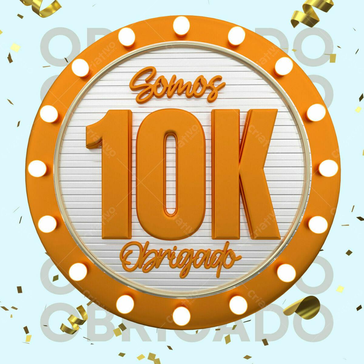 Arte Celebrativa 10k Seguidores PSD Editável
