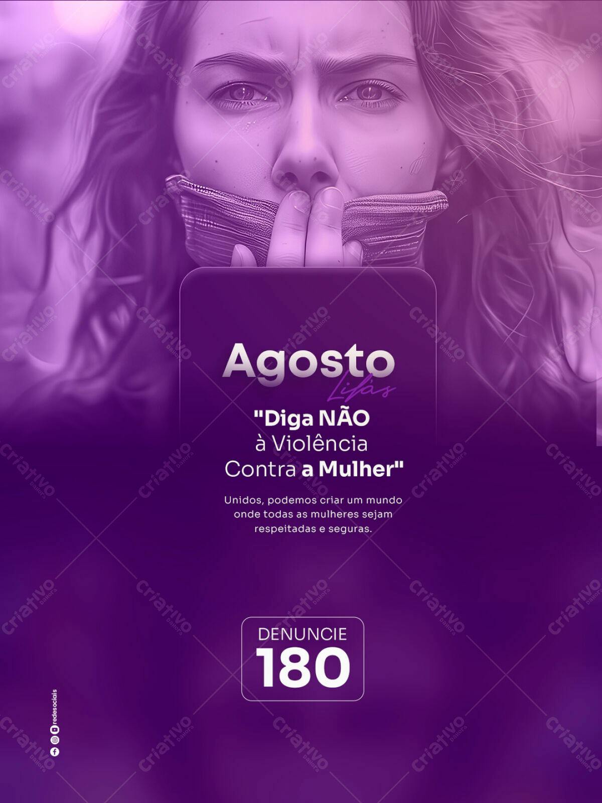 Post Agosto Lilás PSD Editável