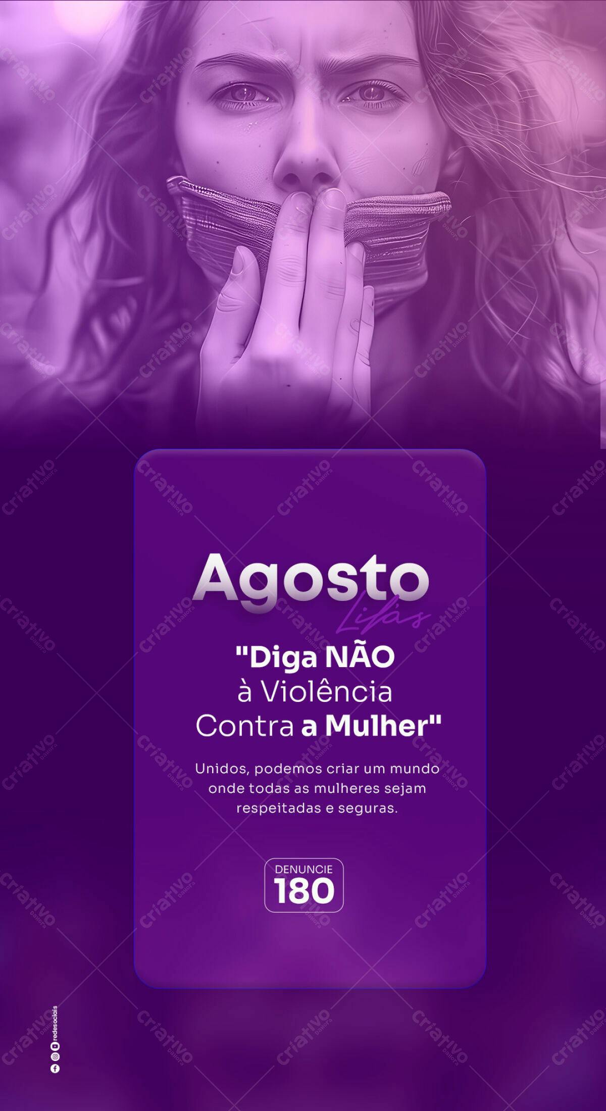 Post Agosto Lilás PSD Editável