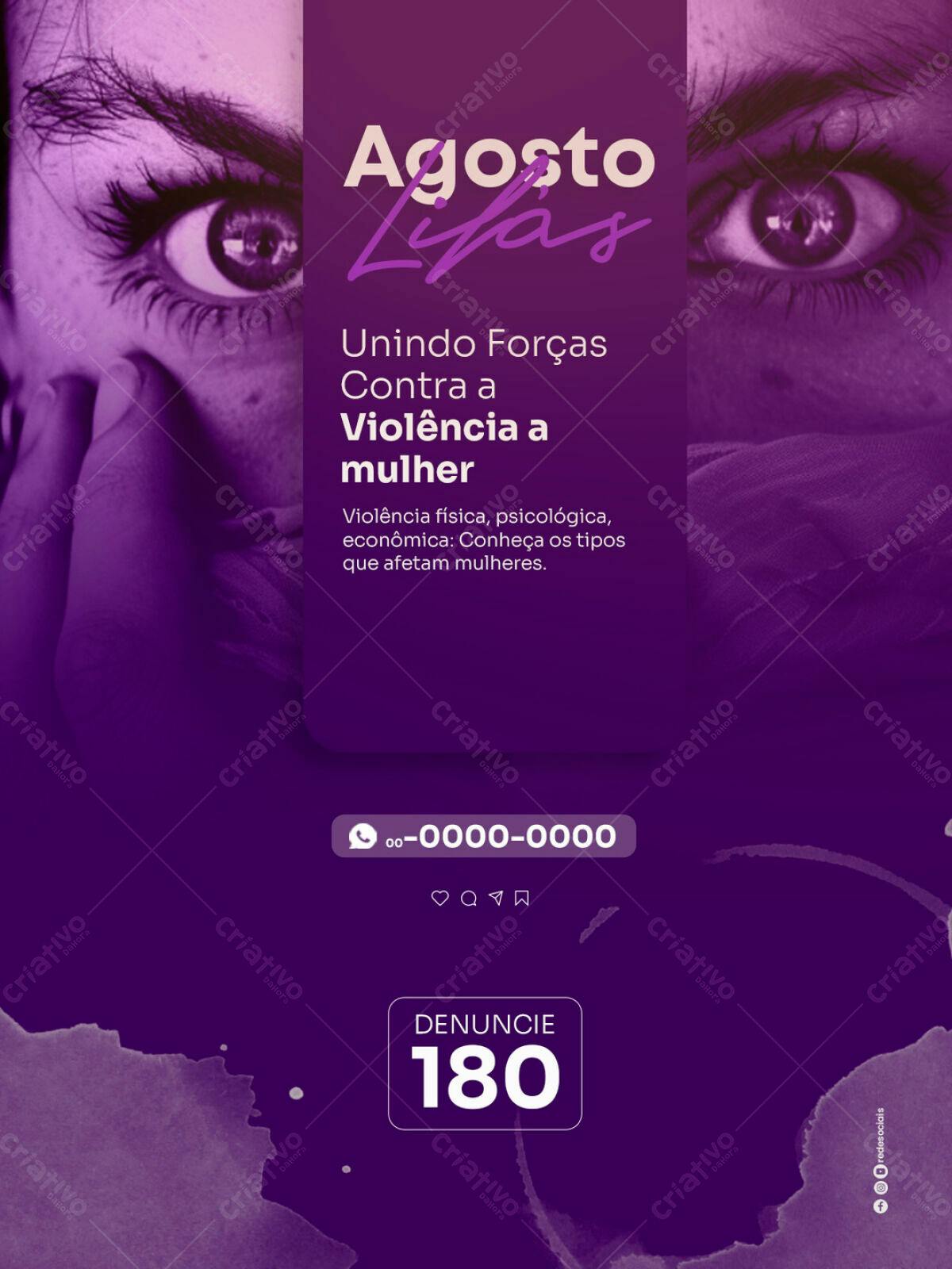 Post Agosto Lilás PSD Editável