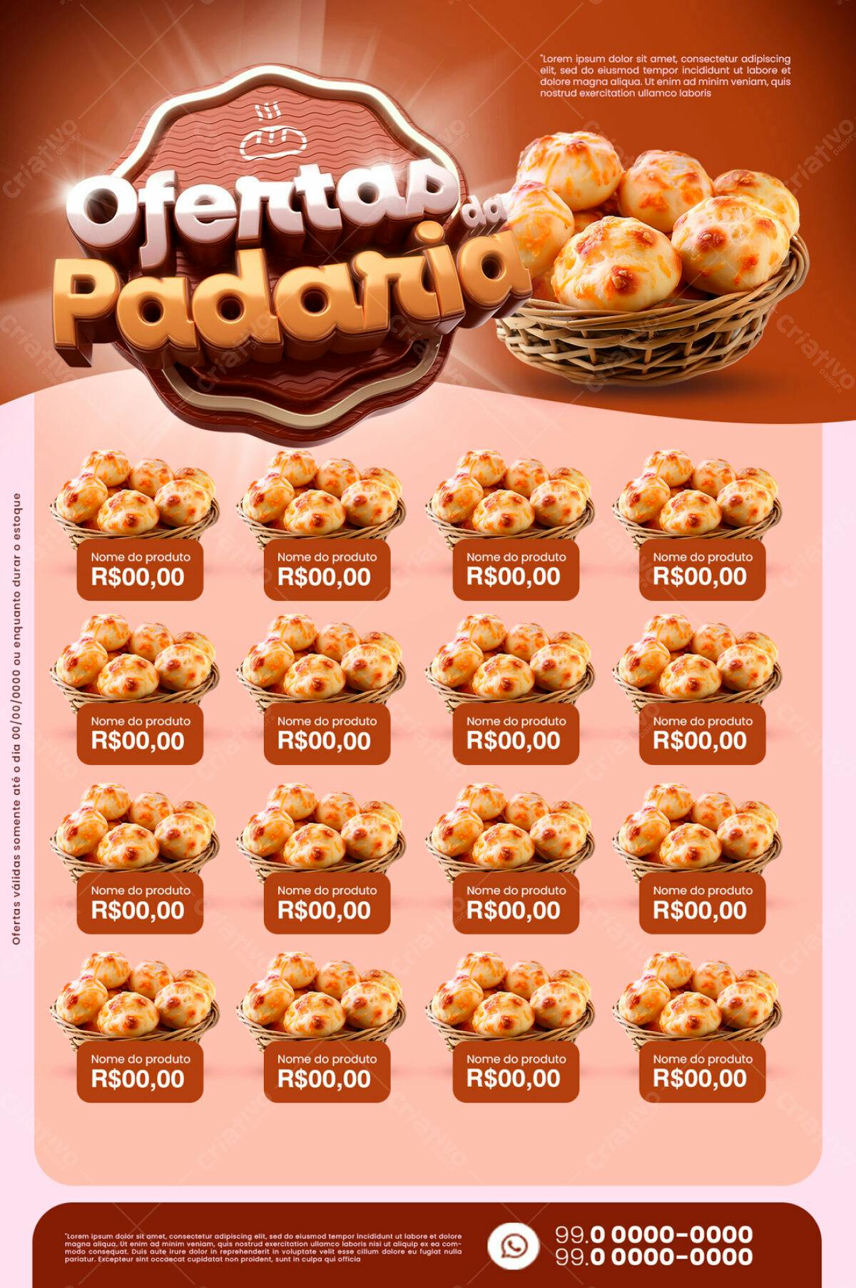 Flyer Ofertas Padaria PSD Editável