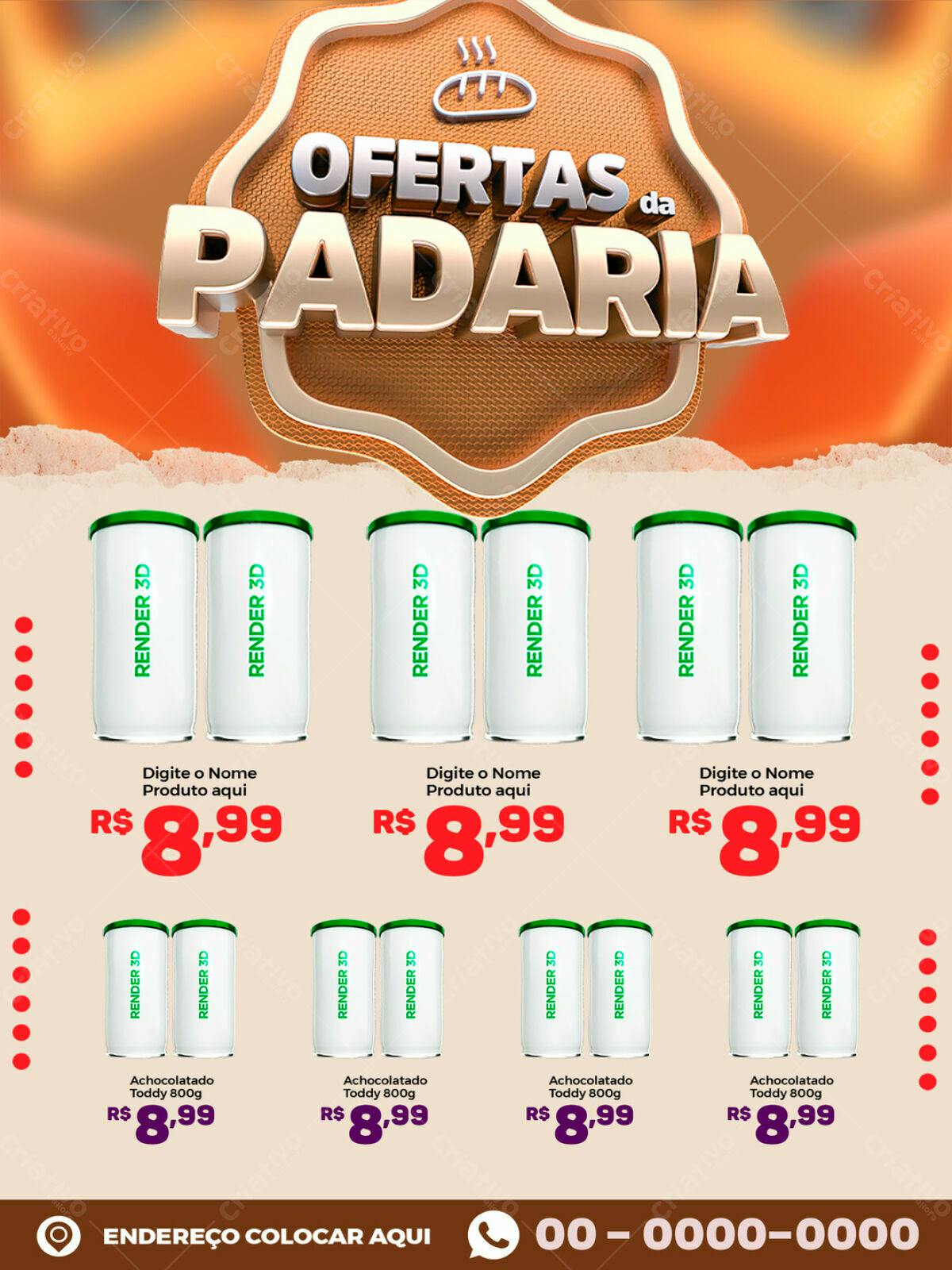 Flyer Ofertas Padaria PSD Editável