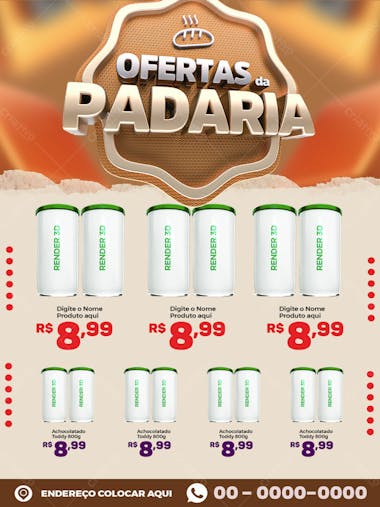 Encarte ofertas da padaria