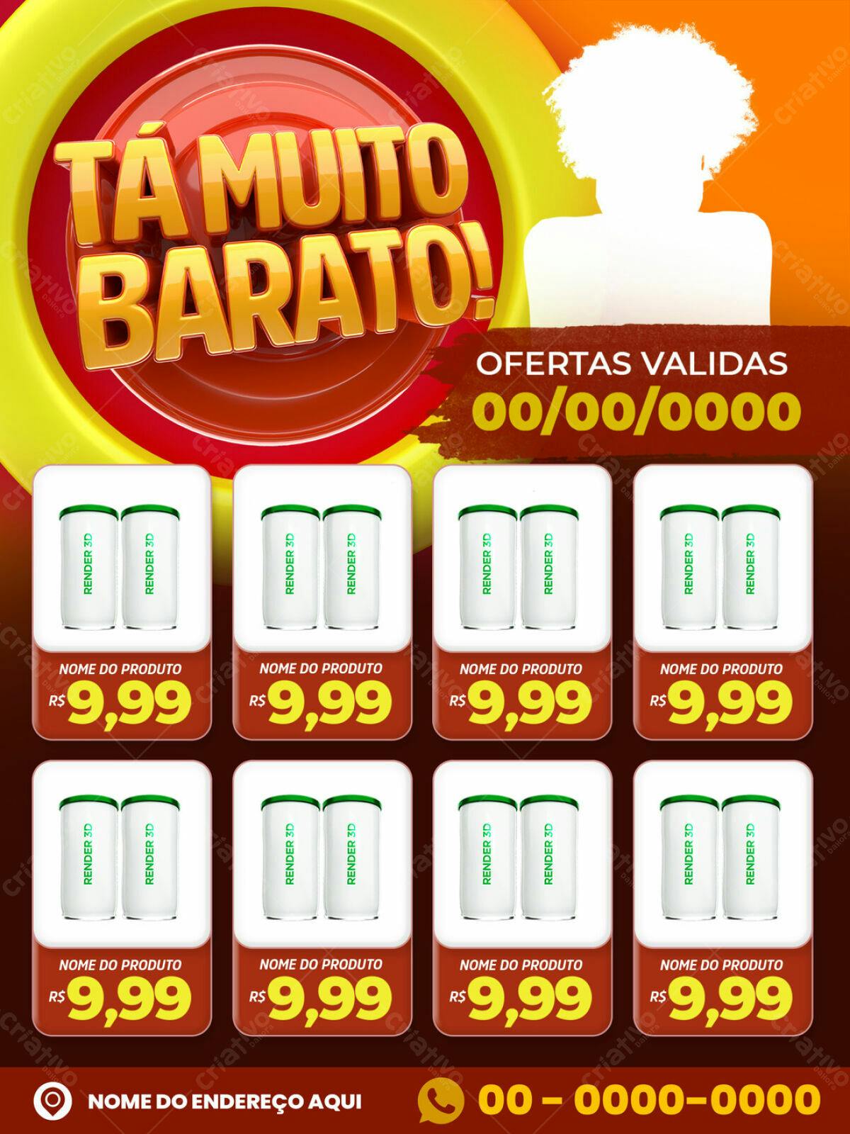 Flyer de Promoção com Preços Baixos PSD Editável
