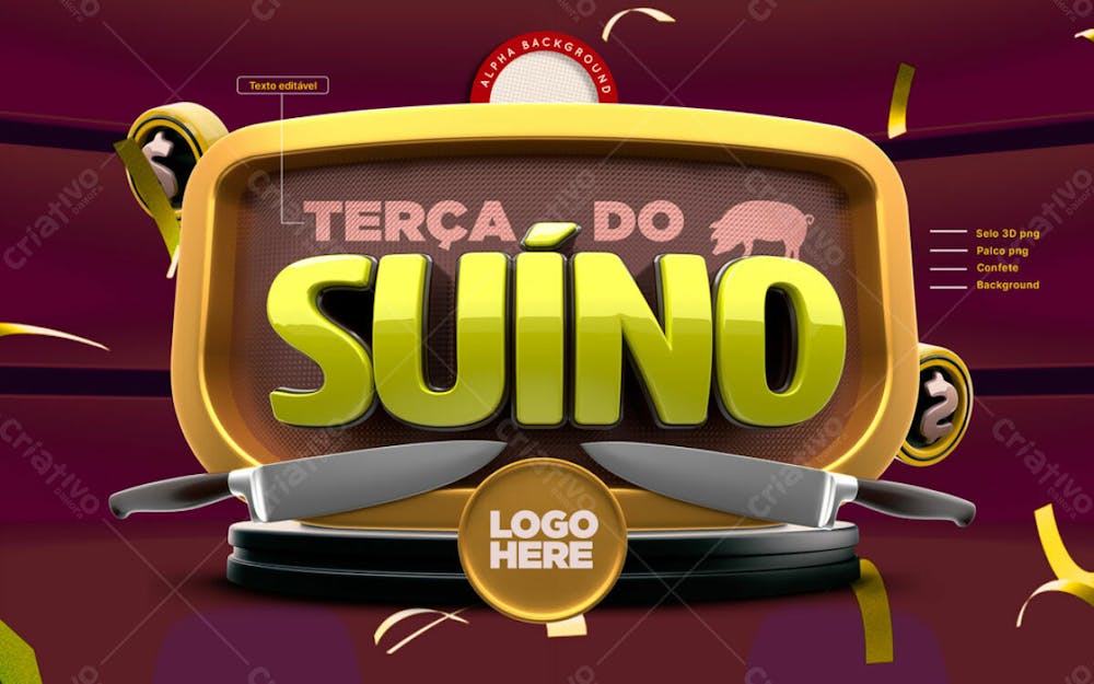 Selo 3D Terça Do Suino